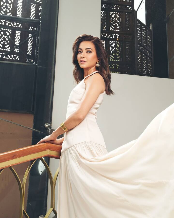 Accessorising minimally but impactfully, she opts for statement gold earrings and a bold cuff bracelet. These pieces elevate the entire look without overpowering it, letting the outfit breathe and shine.( All Pics Credit: Instagram/@kriti.kharbanda)