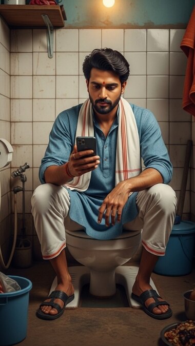 टॉयलेट में फोन ले जाने आपका भाग्य अस्त होता है.
