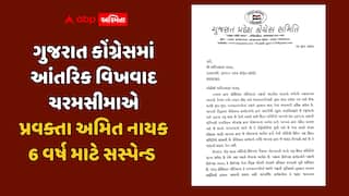 ગુજરાત કોંગ્રેસમાં આંતરિક વિખવાદ ચરમસીમાએ: પ્રવક્તા અમિત નાયકને 6 વર્ષ માટે સસ્પેન્ડ કરાયા, પક્ષ વિરોધી પ્રવૃત્તિ અને 'તોડ'ના આરોપ!
