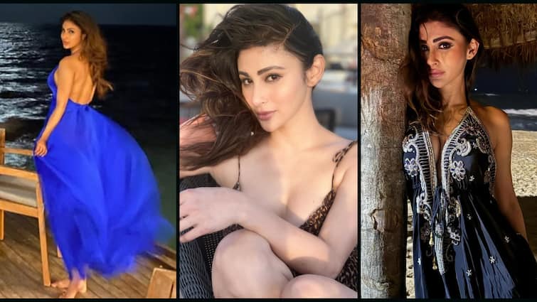 रात के अंधेरे में समुंदर किनारे मौनी रॉय का सिजलिंग अंदाज, बैकलेस ड्रेस में दिए कातिलाना पोज