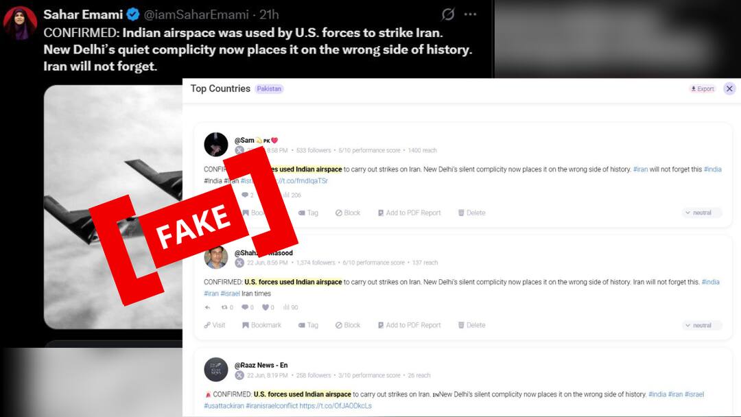 ABP Exclusive Pakistan Cyber Propaganda Targeted 97 Million In Anti-India Misinfo Blitz After US Strike On Iran ABP Exclusive: Pakistan Spread Fake News On India’s Role In US Airstrike On Iran, Posts Reached 97 Million