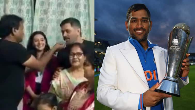 दोस्त के जन्मदिन पर, श्रीमती धोनी ने अपनी पत्नी के साथ मजाक किया, हर कोई हंस गया; संक्रामक वीडियो