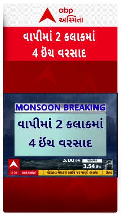 Vapi Rain : વાપીમાં 2 કલાકમાં ખાબક્યો 4 ઇંચ વરસાદ, નીચાણવાળા વિસ્તારોમાં ભરાયા પાણી