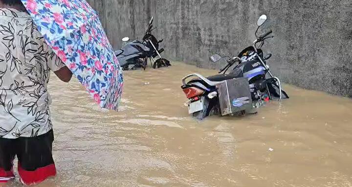 સુરત જિલ્લામાં સતત બીજા દિવસે મેઘરાજાની તોફાની બેટિંગ યથાવત હોવાથી જનજીવન પ્રભાવિત થયું છે. સુરતના બારડોલી શહેરમાં ધોધમાર વરસાદથી રોડ- રસ્તા પર પાણી ભરાતા છે જેનાથી લોકો હાલાકીનો સામલો કરી રહ્યાં છે.