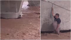 VIDEO: Trapped In Tawi Flash Flood, Jammu Man Holds On To Rope For Life