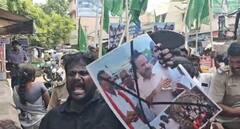 மதுரையில் பரபரப்பு.. இராம.ஶ்ரீனிவாசன் உருவ பொம்மை எரிக்க முயற்சி.. தள்ளுமுள்ளு - கைது