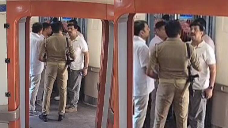 वंदे भारत ट्रेन में BJP विधायक और यात्री वाले विवाद का नया वीडियो वायरल, MLA से झगड़े थे यात्री Jhansi Vande Bharat Train passenger and BJP MLA for refusing seat New Video ANN वंदे भारत ट्रेन में BJP विधायक और यात्री वाले विवाद का नया वीडियो वायरल, MLA से झगड़े थे यात्री
