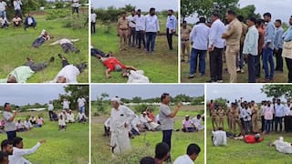 सांगलीत कृष्णा काठसह आटपाडी तालुक्यातील शेतकऱ्यांचा सुद्धा शक्तिपीठला कडाडून विरोध; तगडा पोलिस बंदोबस्त झुगारत जमिनीवर झोपून मोजणी बंद पाडली