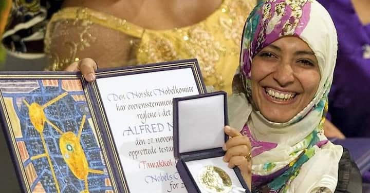 10. त्वाक्कोल करमन महिलांच्या सुरक्षिततेसाठी आणि शांतता निर्माण कार्यात महिलांच्या पूर्ण सहभागाच्या अधिकारांकरिता अहिंसक संघर्ष केल्याबद्दल, या येमेनी पत्रकाराला 2011 मध्ये वयाच्या 31 व्या वर्षी नोबेल शांतता पुरस्कार मिळाला.