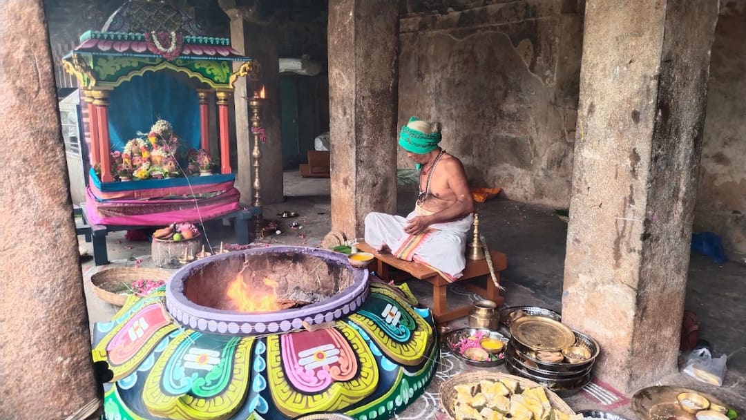 சிறப்பு ஹோமங்கள்... இனிப்பு அலங்காரம்: ஆஷாட நவராத்திரியால் களைகட்டிய தஞ்சை பெரிய கோயில் Thanjavur big temple Special Homams Sweet Decorations Weeded by Ashada Navratri tnn சிறப்பு ஹோமங்கள்... இனிப்பு அலங்காரம்: ஆஷாட நவராத்திரியால் களைகட்டிய தஞ்சை பெரிய கோயில்