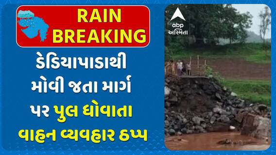 Narmada Rain news: ડેડિયાપાડાથી મોવી જતા માર્ગ પર પુલ ધોવાતા વાહન વ્યવહાર ઠપ્પ