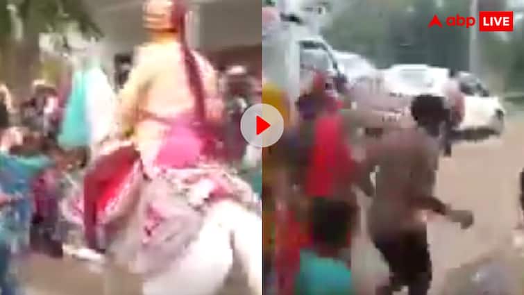 शादी में मचा बवाल: पटाखे से डरकर दूल्हे को लेकर भागी घोड़ी, बारातियों की हालत देख नहीं रुकेगी..