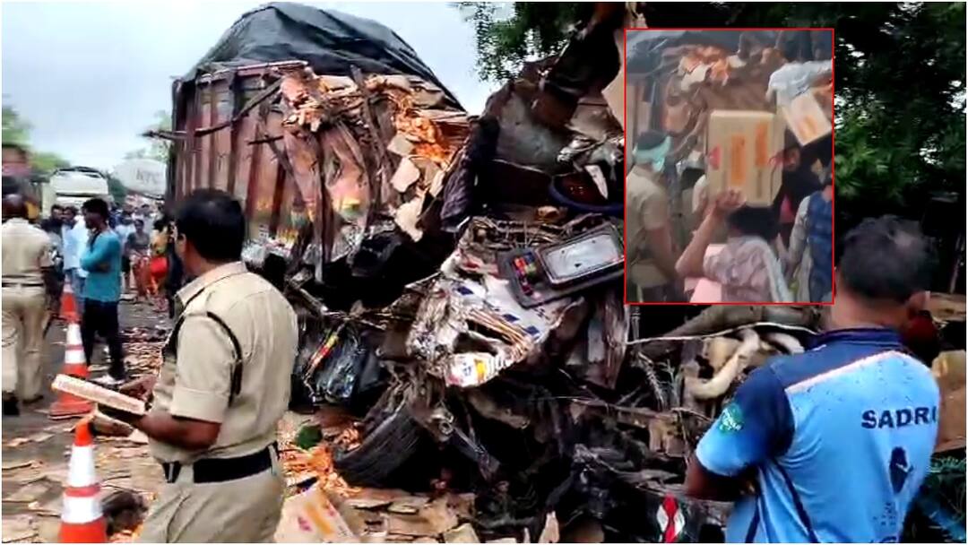 Viral News: మంటగలిసిన మానవత్వం! రోడ్డు ప్రమాదంలో ఒకరి మృతి, సంతూర్ సబ్బుల కాటన్లు ఎత్తుకెళ్లిన జనం One dead after two lorries collide in Mancherial district Adilabad News Viral News: మంటగలిసిన మానవత్వం! రోడ్డు ప్రమాదంలో ఒకరి మృతి, సంతూర్ సబ్బుల కాటన్లు ఎత్తుకెళ్లిన జనం