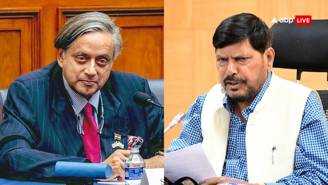 Ramdas Athawale reaction on Congress Leader Shashi Tharoor praised PM Modi शशि थरूर ने PM मोदी की तारीफ की तो रामदास अठावले बोले, 'राहुल गांधी और मल्लिकार्जुन खरगे को...'