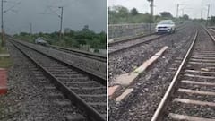 Woman Techie Drives Car On Railway Tracks Near Hyderabad, Disrupts Train Services; WATCH