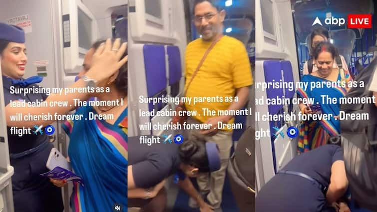 फ्लाइट में मम्मी-पापा को देखकर एयर होस्टेस ने किया ये काम, देखकर आंखें खुशी से हो जाएंगी नम