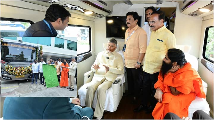 Vijayawada News | విజయవాడలో టూరిజం కాన్‌క్లేవ్ శుక్రవారం నిర్వహించారు. ఈ కార్యక్రమానికి సీఎం చంద్రబాబు, మంత్రి కందుల దుర్గేశ్, యోగా గురువు బాబా రాందేవ్ హాజరయ్యారు.