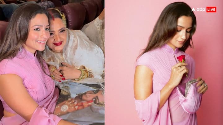 Alia Bhatt Photos:रेखा की 'उमराव जान' एक बार फिर सिनेमाघरों में रिलीज हो रही है. फिल्म की स्पेशल स्क्रीनिंग हुई थी जिसमें बॉलीवुड के ढेर सारे सितारे पहुंचे थे. आलिया भट्ट ने रेखा का लुक रिक्रिएट किया.