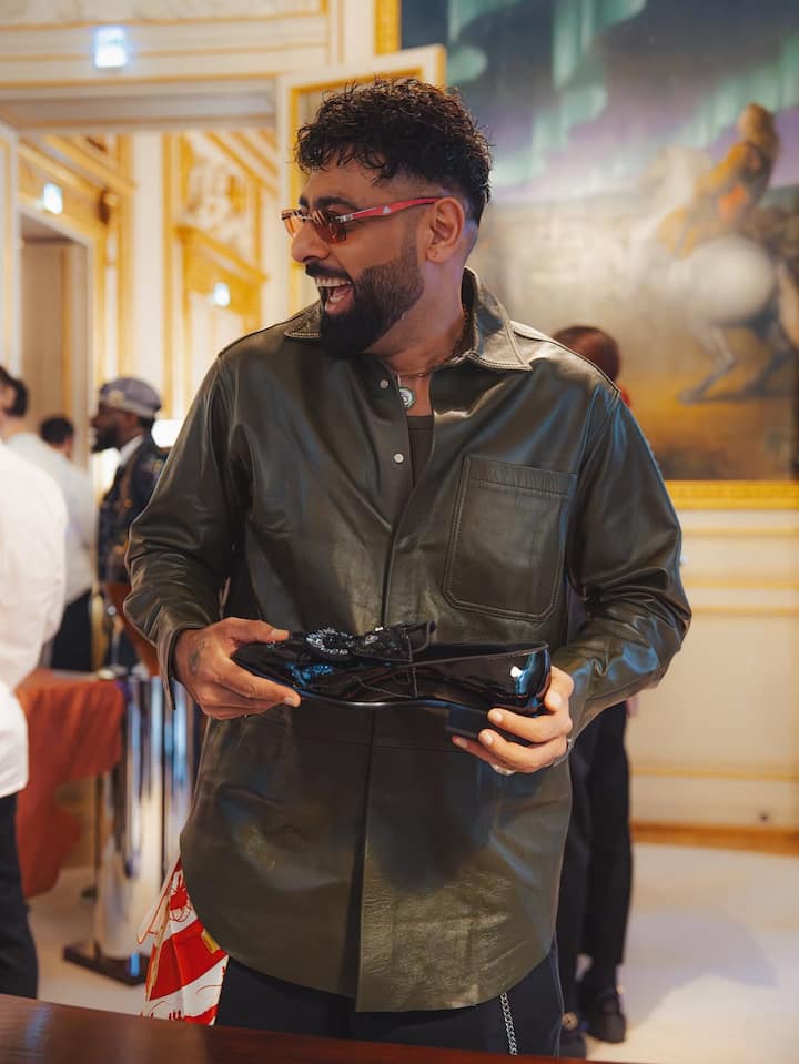 The rapper was seen enjoying his time at the loboutin hq, checking out patent leather slip-ors and sharing laughs with fellow fashion insidars.