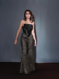 Prajakta Koli Serves Power Glam In Strapless Black & Gold Ensemble