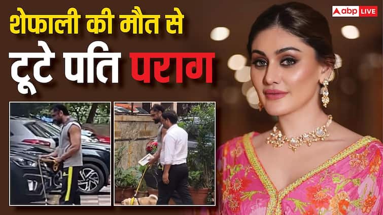 Shefali Jariwala Death: चेहरे पर दर्द, हाथ में पत्नी की तस्वीर, शेफाली की मौत के बाद पहली बार इस हाल में दिखे पति पराग त्यागी