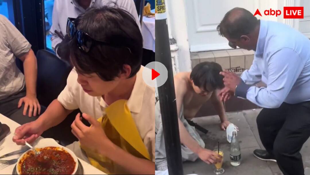 Man was in bad condition after eating the world hottest curry emergency had to be called video goes viral दुनिया की सबसे तीखी करी खाने पहुंचा शख्स! पहला निवाला लेते ही हुआ बुरा हाल, वीडियो देख सहम जाएंगे आप