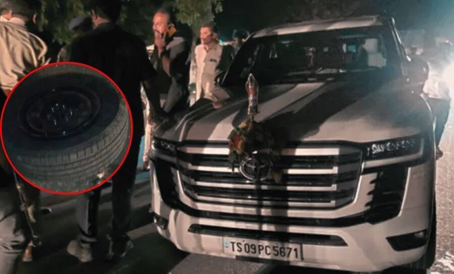 Adluri Laxman: తెలంగాణ మంత్రి అడ్లూరి లక్ష్మణ్కు తప్పిన ప్రమాదం, ఒక్కసారిగా ఊడిపోయిన కారు టైర్