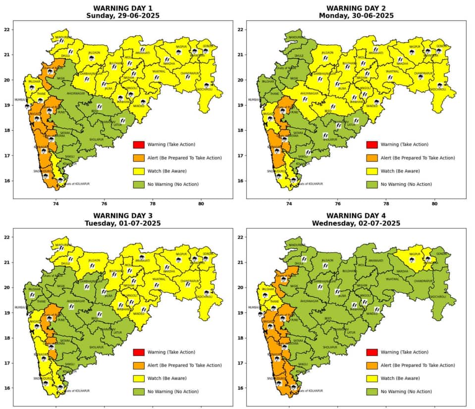 अरबी समुद्रात चक्राकार वारे, मुंबई ठाण्यासह किनारपट्टीवर तीव्र अलर्ट, विदर्भात वादळी पावसाची शक्यता, IMD चा अंदाज काय?