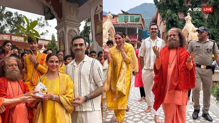 पूर्व पति भरत तख्तानी संग परमार्थ निकेतन पहुंचीं Esha Deol ने की गंगा आरती, तलाक के बाद हंसती-खिलखिलाती दिखीं