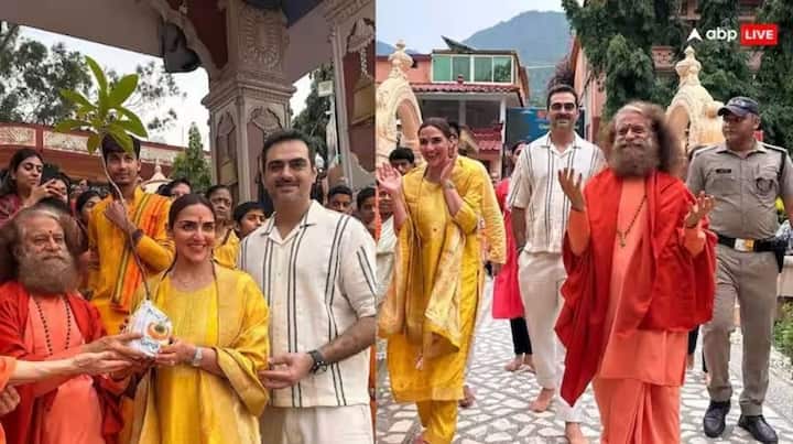 Esha Deol with Ex Husband Bharat: ਈਸ਼ਾ ਦਿਓਲ ਨੂੰ ਆਪਣੇ ਸਾਬਕਾ ਪਤੀ ਭਰਤ ਤਖ਼ਤਾਨੀ ਨਾਲ ਦੇਖਿਆ ਗਿਆ। ਇਸ ਦੌਰਾਨ ਈਸ਼ਾ ਬਹੁਤ ਖੁਸ਼ ਦਿਖਾਈ ਦਿੱਤੀ। ਉਸ ਦੀਆਂ ਤਸਵੀਰਾਂ ਸੋਸ਼ਲ ਮੀਡੀਆ 'ਤੇ ਵਾਇਰਲ ਹੋ ਰਹੀਆਂ ਹਨ।