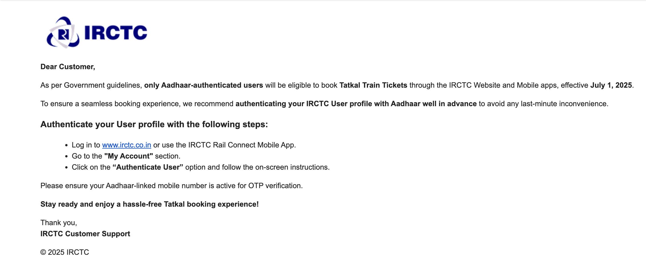 IRCTC बंद कर देगा इन लोगों का अकाउंट! 1 जुलाई से बुक नहीं कर पाएंगे ट्रेन का तत्काल टिकट