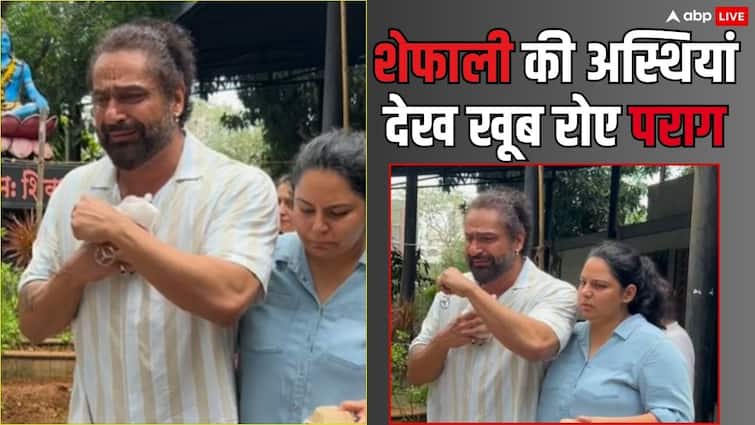 शेफाली की अस्थियों को सीने से लगाकर खूब रोए पति पराग त्यागी, वीडियो देख फैंस भी हुए इमोशनल