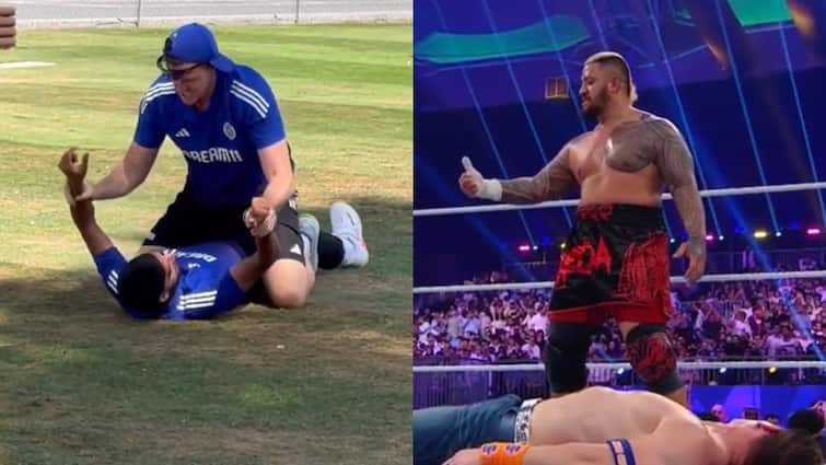 प्रैक्टिस सेशन है या WWE का रिंग? भारतीय कोच और गेंदबाज के बीच हुई लड़ाई! देखें वीडियो Arshdeep singh morne morkel and akash deep was seen fighting like wwe in team india practice session ind vs eng 2nd test birmingham प्रैक्टिस सेशन है या WWE का रिंग? भारतीय कोच और गेंदबाज के बीच हुई लड़ाई! देखें वीडियो
