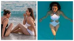 40 வயதில்... குழந்தை பெற்ற பிறகும் இப்படியா? பிகினி உடையில் ஜலக்கிரீடை செய்த காஜல் அகர்வால்!