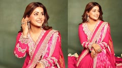 Hina khan: नववधू हिनाचा मनमोहक अंदाज; गुलाबी रंगात दिसतेय खास!