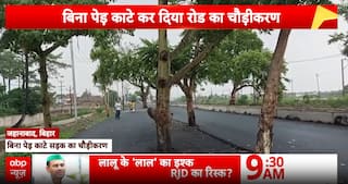 Breaking News: Trees left in middle of widened road in Jehanabad spark safety concerns | ABP NEWS