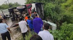 ਤੜਕਸਾਰ ਮੀਂਹ ਕਰਕੇ ਹੋਇਆ ਵੱਡਾ ਹਾਦਸਾ, ਪਲਟੀ ਰੋਡਵੇਜ਼ ਦੀ ਬੱਸ, 40 ਲੋਕ ਜ਼ਖਮੀ