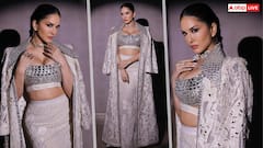 सिल्वर स्टोन्स से जड़ा डीपनेक ब्लाउज पहन इतराईं सनी लियोनी, ओवरकोट उतारकर दिए ऐसे ऐसे पोज