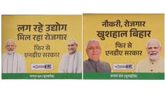 Ahead Of Bihar Polls, JDU And BJP Posters Scream 'Double-Engine' Development