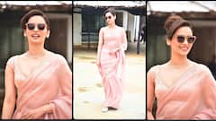 हाई बन, शेड्स और पिंक साड़ी में 80 के दशक की एक्ट्रेस लग रही हैं मानुषी छिल्लर, स्माइल से जीता फैंस का दिल