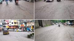 कोल्हापुरात 100 कोटी रस्त्यांची टीचभर पावसातच वाट लागली; अवघ्या काही दिवसांमध्येच पंचगंगेला पूर येण्यापूर्वी नव्या रस्त्यावर खड्ड्यांचाच महापूर आला