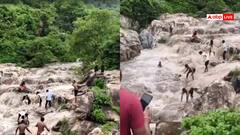 Watch: वाटरफॉल में मस्ती, फिर मची चीख पूकार, सैलाब के बीच फंस गईं लड़कियां, देखें डरावना वीडियो