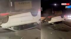 Watch: ओवरब्रिज पर डिवाइडर से टकराकर पलट गई तेज रफ्तार कार, भोपाल में हादसे का लाइव वीडियो वायरल