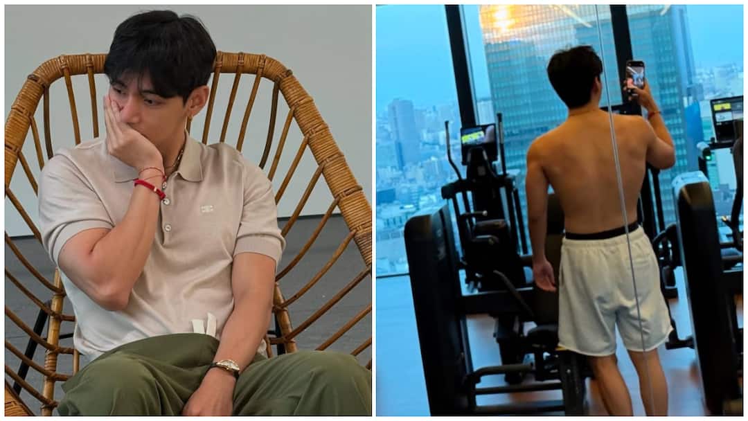 BTS V Breaks The Internet With Shirtless Gym Selfie Military Moments RM In New Photo Dump BTS’ V Breaks The Internet With Shirtless Gym Selfie, Military Moments & More In New Photo Dump