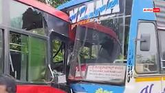 Watch: आमने-सामने टकराईं दो बस, एक्सीडेंट का लाइव वीडियो उड़ा देगा आपके होश