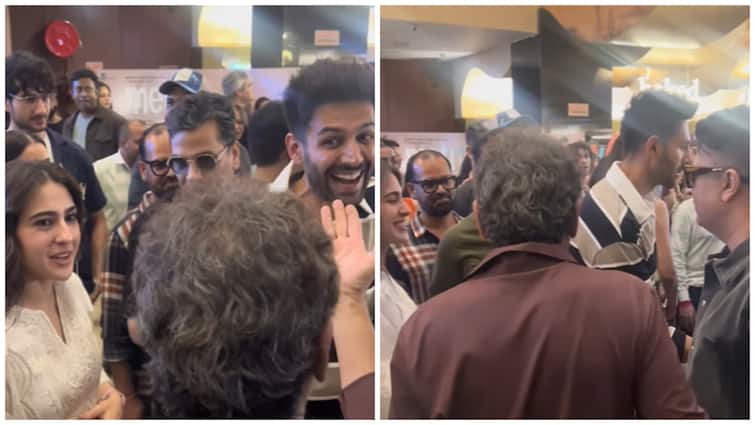 Kartik Aaryan Attends ‘Metro…In Dino’ Premiere, Hugs Sara Ali Khan Amid Fan Frenzy; WATCH