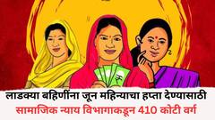 लाडक्या बहिणींना पैसे देण्यासाठी सरकारची कसरत, जून महिन्याचा हप्ता देण्यासाठी सामाजिक न्याय विभागाकडून 410 कोटी वर्ग