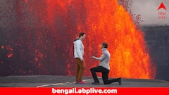 আগ্নেয়গিরির সামনে দাঁড়িয়ে বাগদান, প্রাণের ঝুঁকি নিয়ে ফটোশ্যুট; সমাজমাধ্যমে ভাইরাল এই যুগল