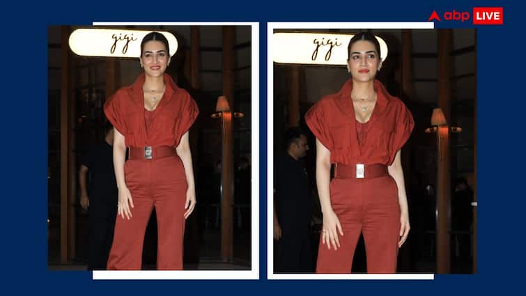 Kriti Sanon Sizzling Look: रेड जंपसूट में कृति सेनन ने दिखाया सिजलिंग अवतार, पैप्स को खूब दिए पोज