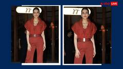 Kriti Sanon Sizzling Look: रेड जंपसूट में कृति सेनन ने दिखाया सिजलिंग अवतार, पैप्स को खूब दिए पोज